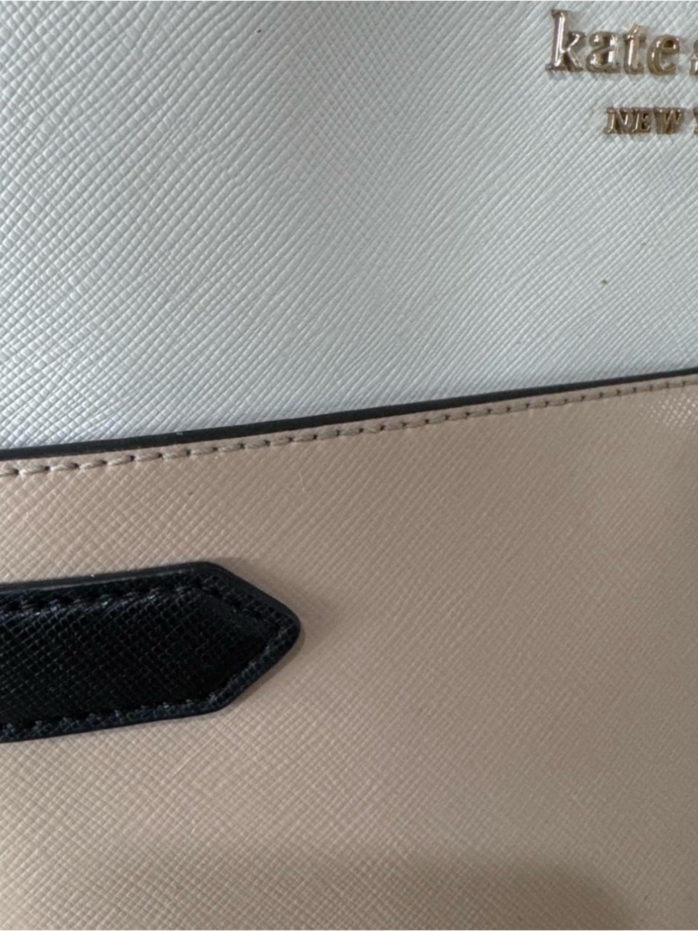 kate spade Cream, Blush & Black Colorblock Saffiano Tote - Picture 3 of 7